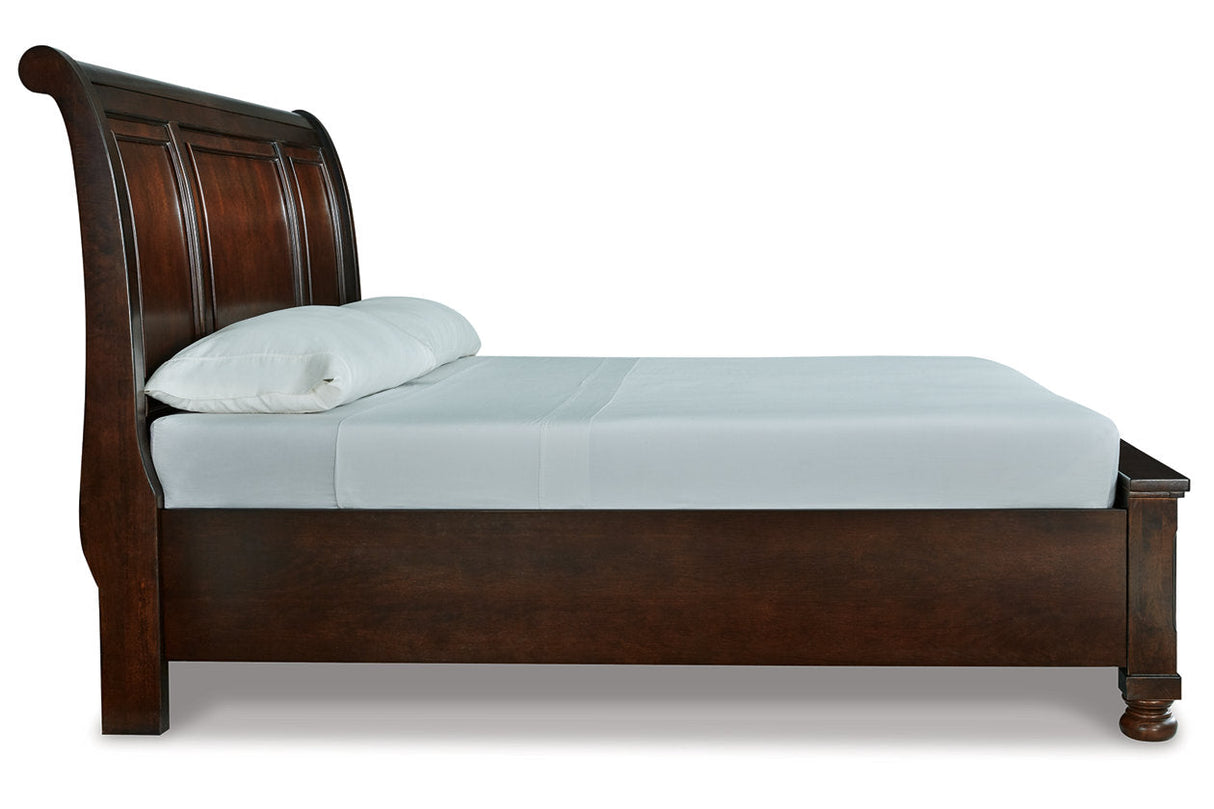 Porter Rustic Brown King Sleigh Bed