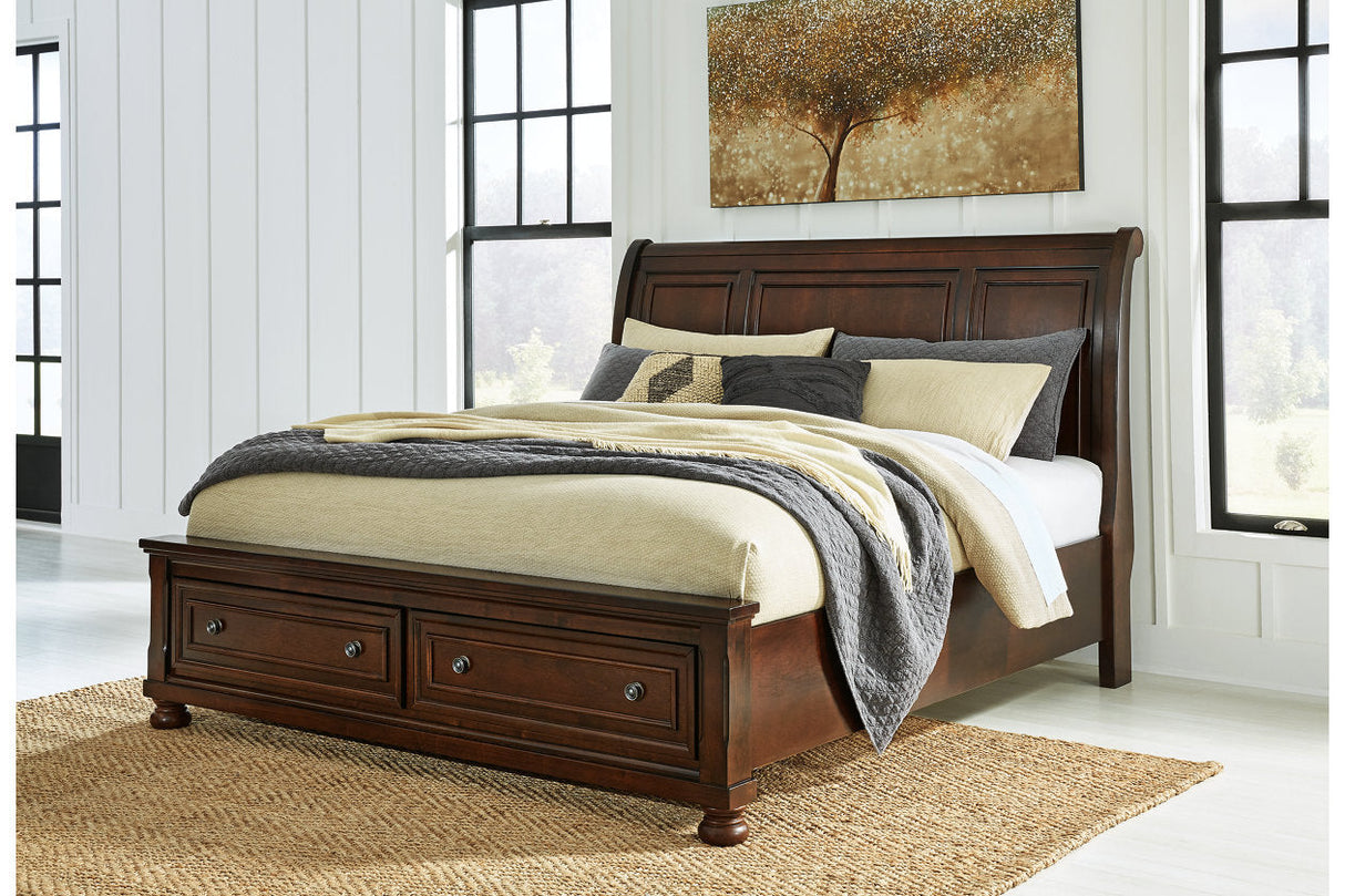 Porter Rustic Brown California King Sleigh Bed