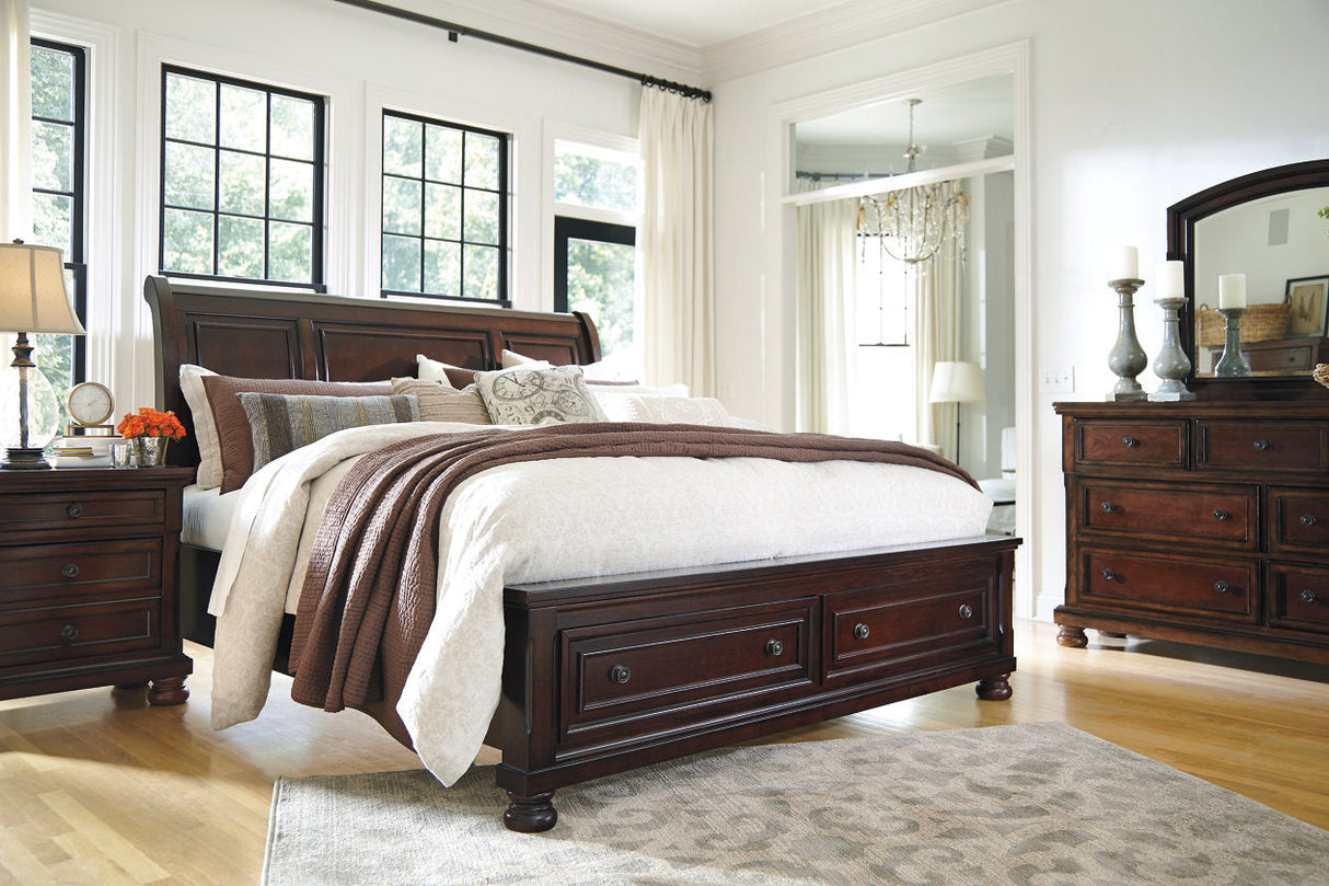 Porter Rustic Brown Queen Sleigh Bed