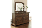 Flynnter Medium Brown Dresser and Mirror