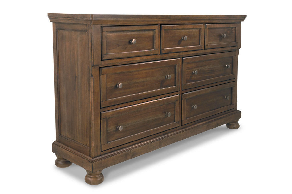 Flynnter Medium Brown Dresser and Mirror