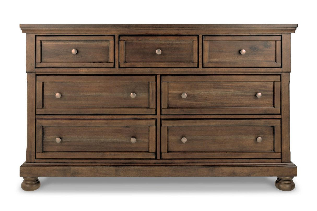 Flynnter Medium Brown Dresser and Mirror