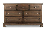 Flynnter Medium Brown Dresser and Mirror