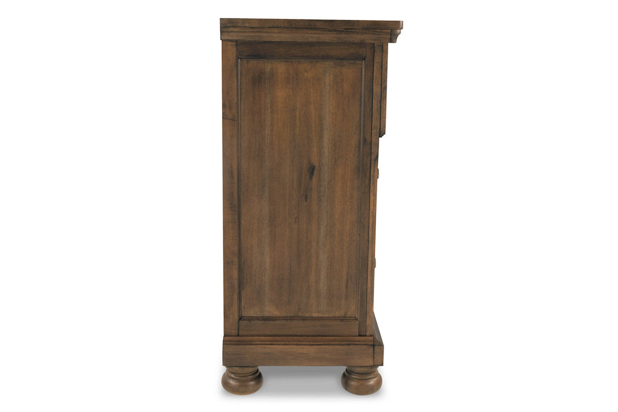 Flynnter Medium Brown Dresser and Mirror