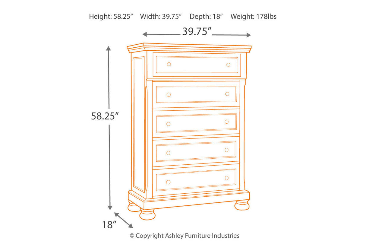 Flynnter Medium Brown Chest of Drawers