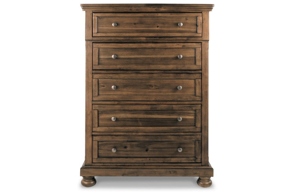 Flynnter Medium Brown Chest of Drawers