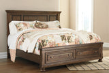 Flynnter Medium Brown Footboard Storage Platform Bedroom Set