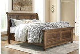 Flynnter Medium Brown King Sleigh Bed