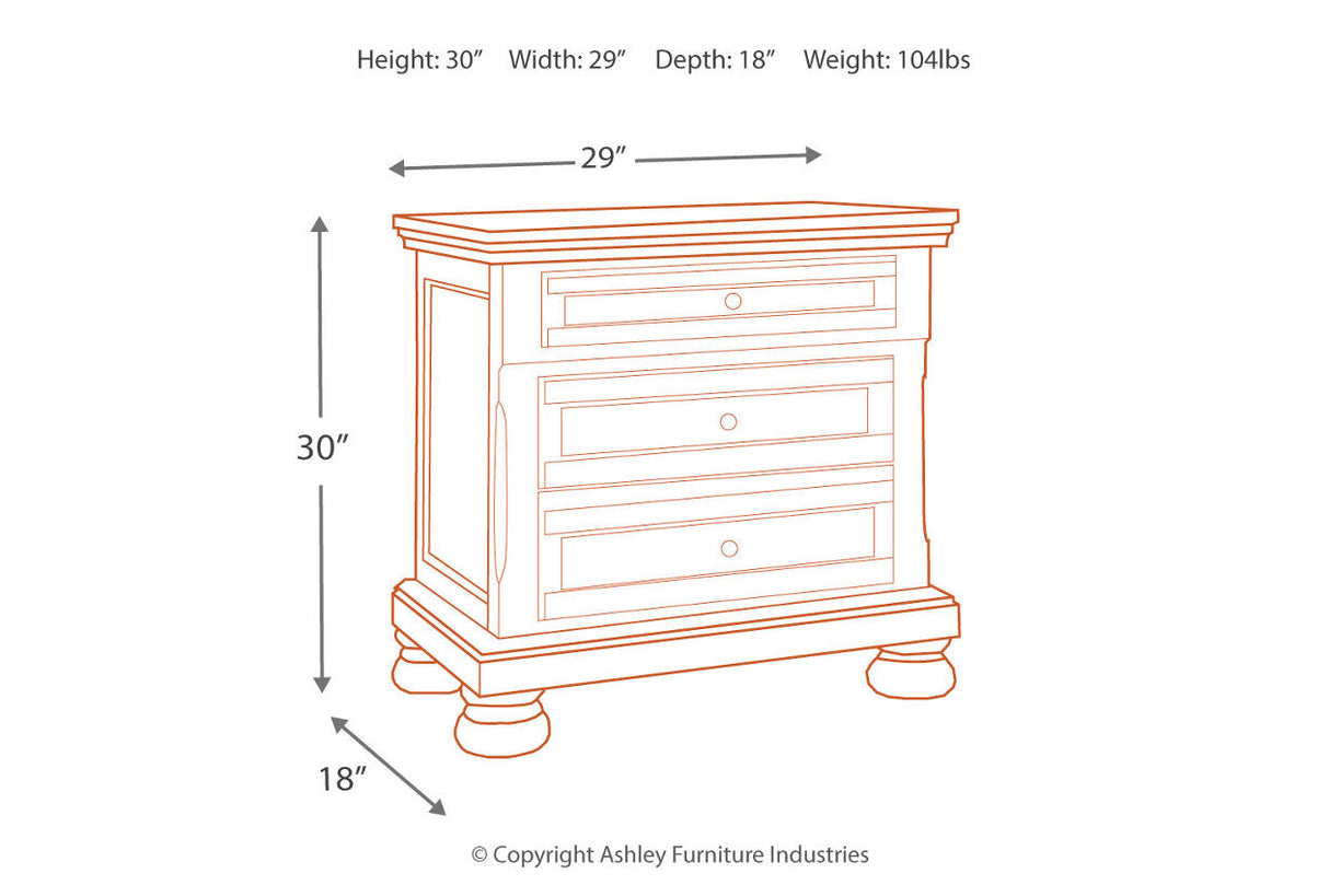 Flynnter Medium Brown Nightstand