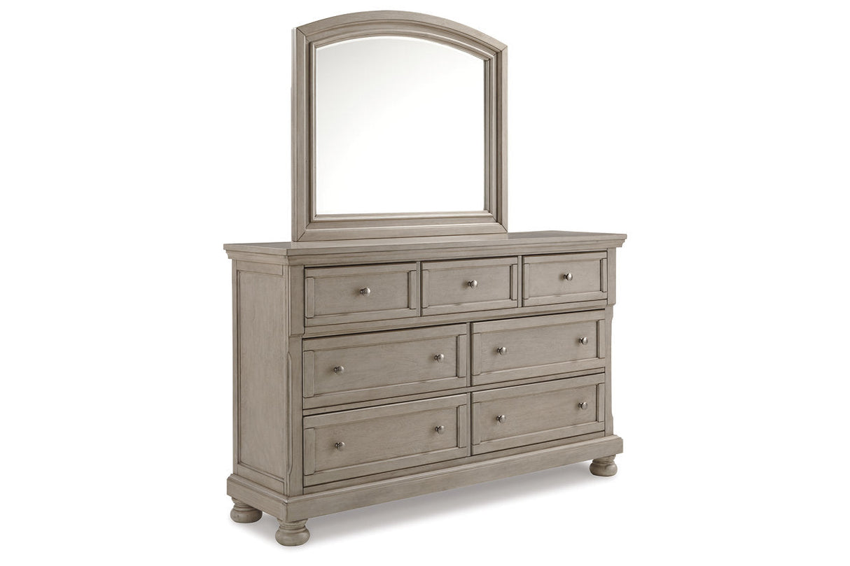 Lettner Light Gray Dresser and Mirror