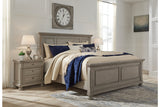 Lettner Light Gray King Panel Bed