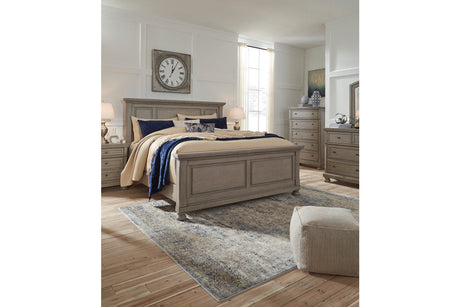 Lettner Light Gray King Panel Bed