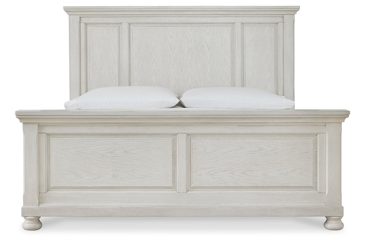 Robbinsdale Antique White California King Panel Bed