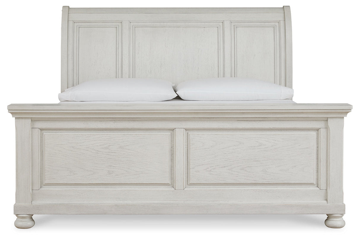 Robbinsdale Antique White Queen Sleigh Bed