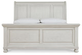 Robbinsdale Antique White King Sleigh Bed