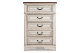 Realyn Chipped White Chest of Drawers