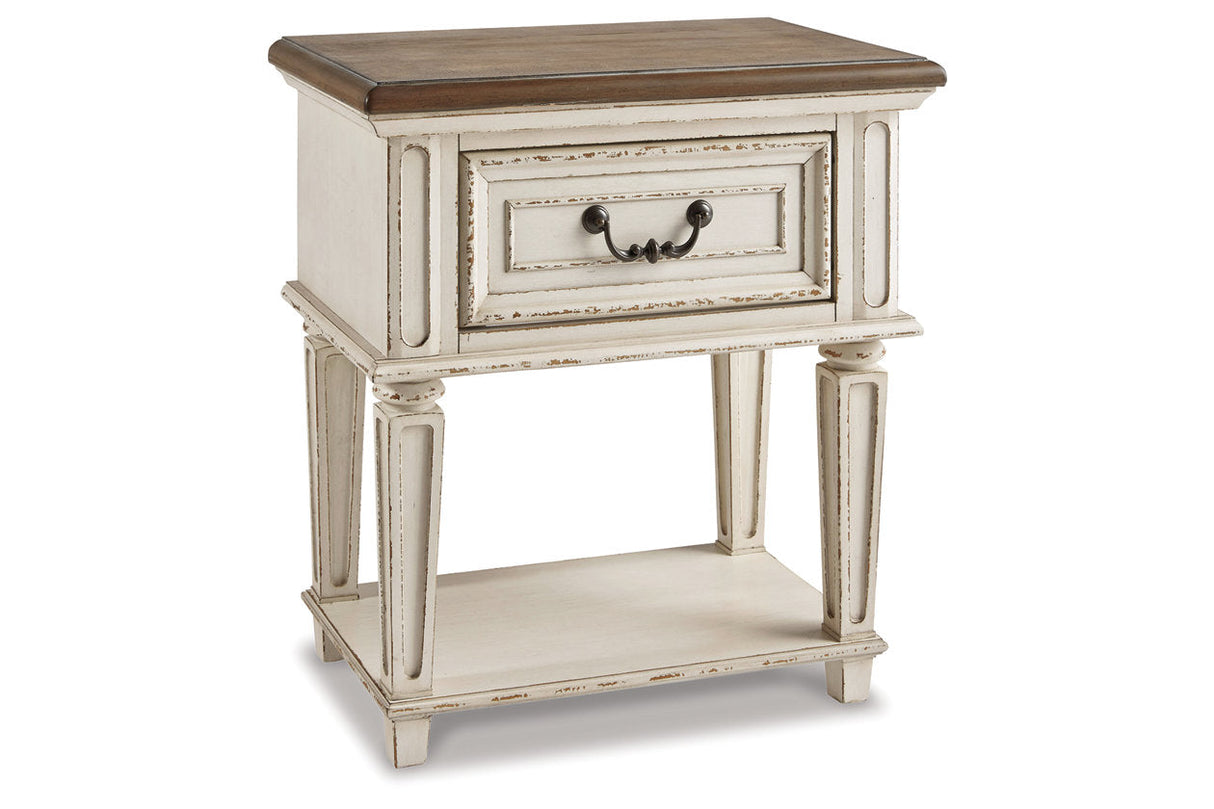 Realyn Chipped White Nightstand