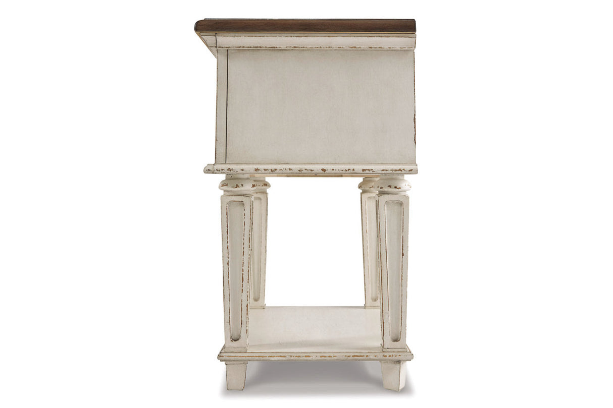 Realyn Chipped White Nightstand