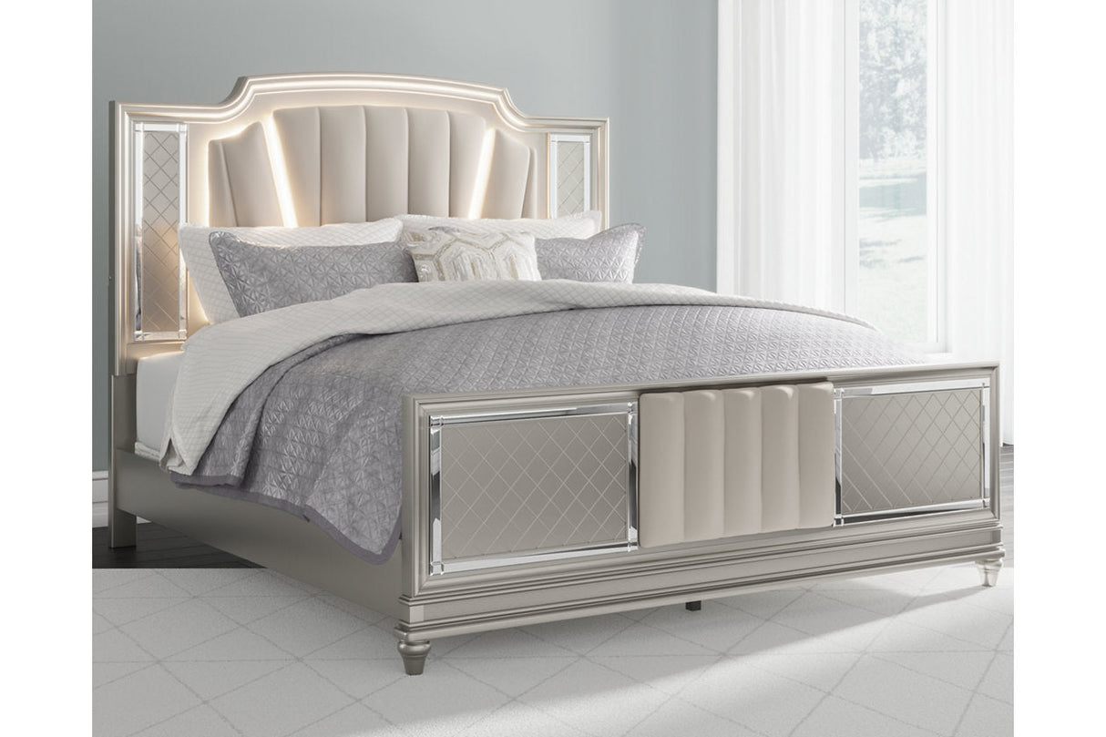 Chevanna Platinum King Upholstered Panel Bed