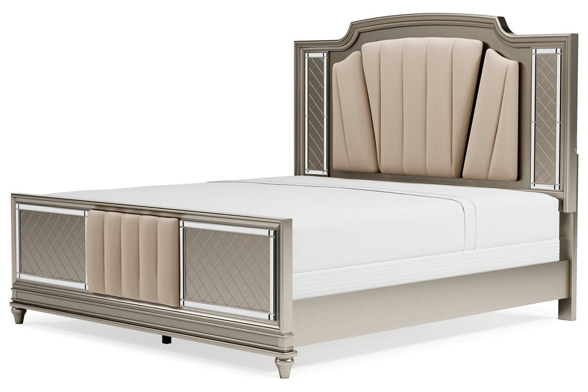 Chevanna Platinum King Upholstered Panel Bed