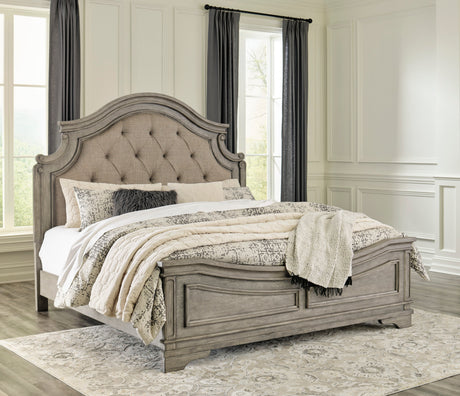 Lodenbay Antique Gray Upholstered Panel Bedroom Set