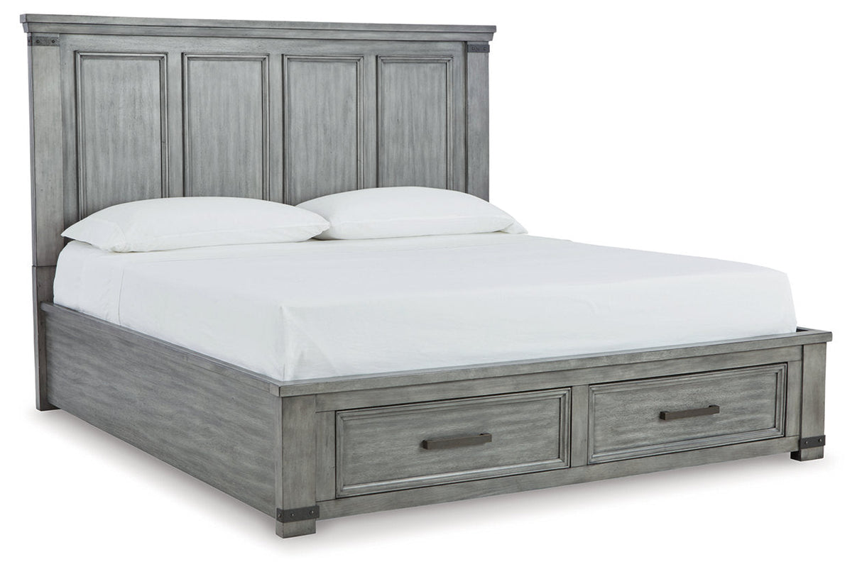 Russelyn Gray King Storage Bed