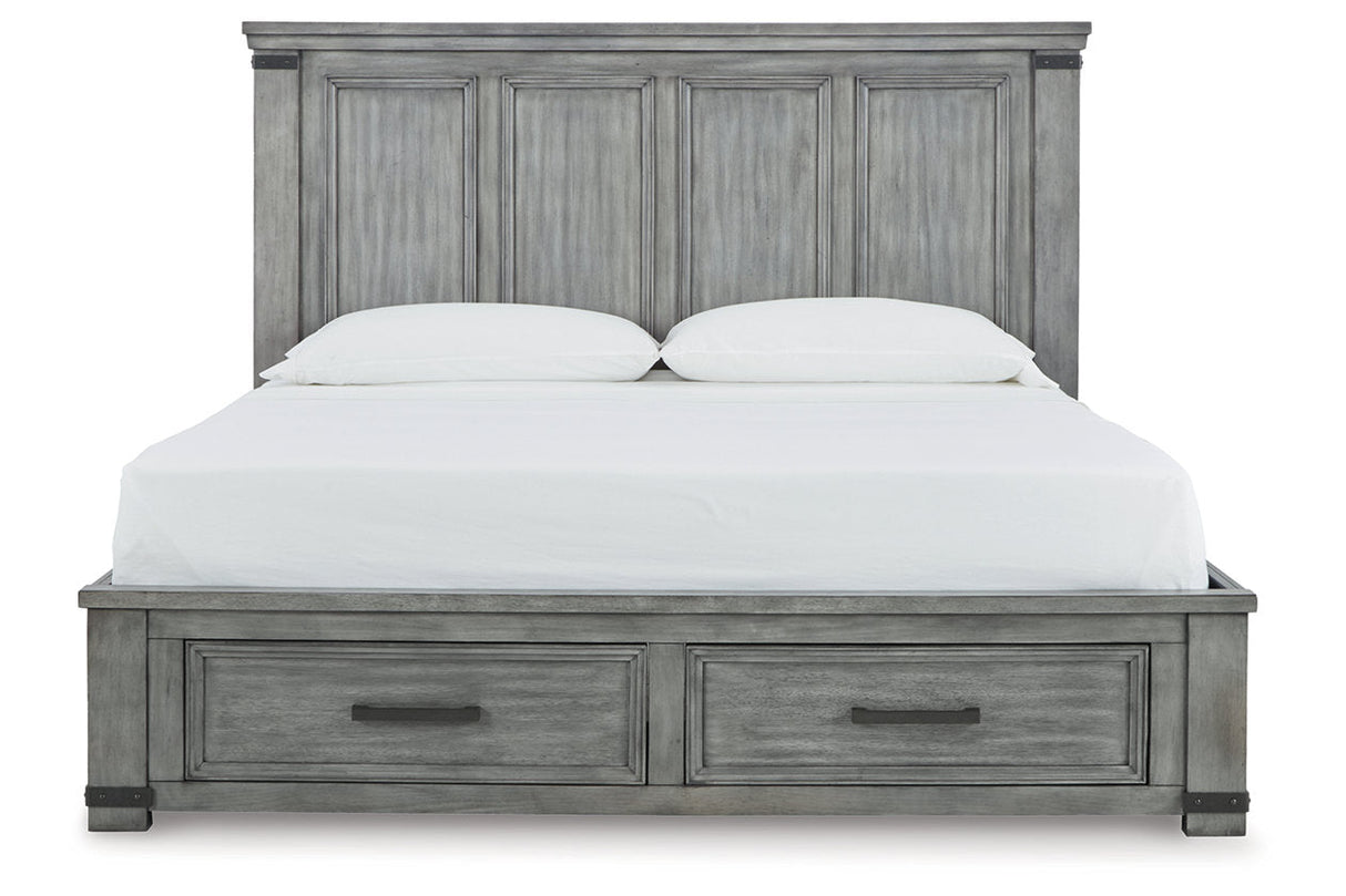 Russelyn Gray King Storage Bed