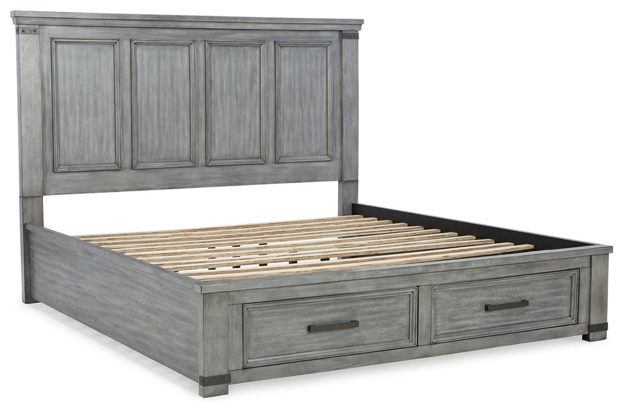 Russelyn Gray King Storage Bed