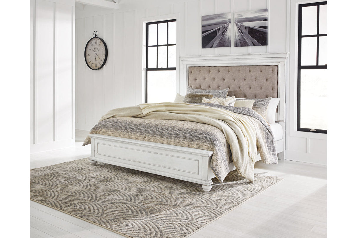 Kanwyn Whitewash California King Panel Bed