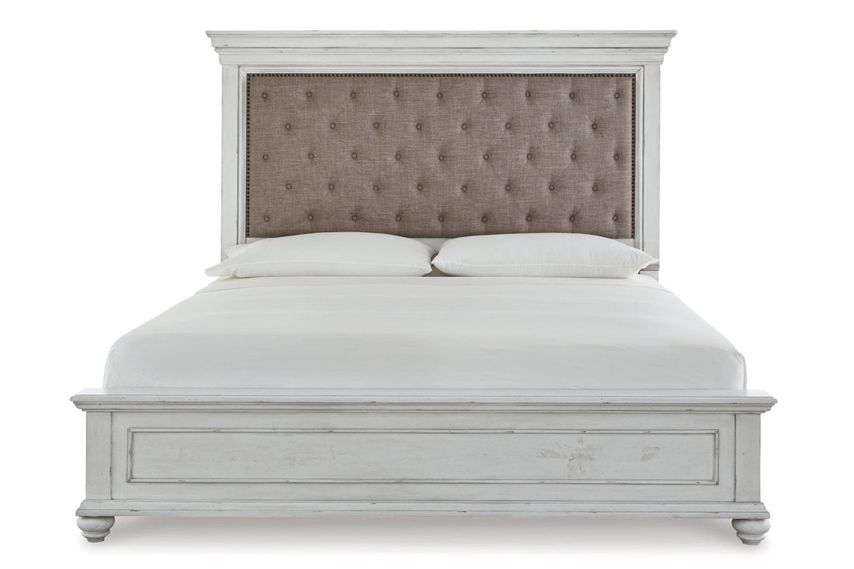 Kanwyn Whitewash King Panel Bed