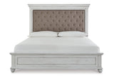 Kanwyn Whitewash Queen Panel Upholstered Bed