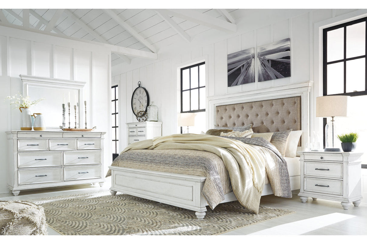 Kanwyn Whitewash California King Panel Bed