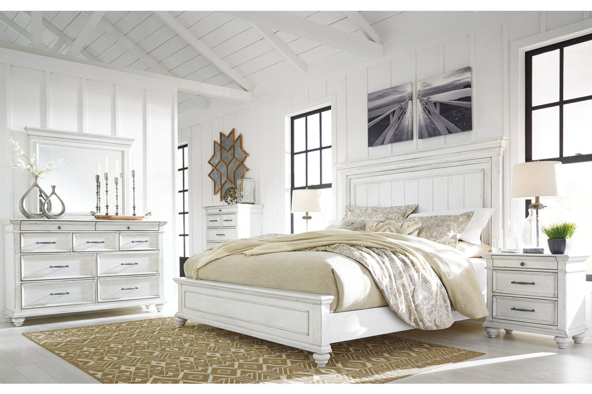 Kanwyn Whitewash California King Panel Bed