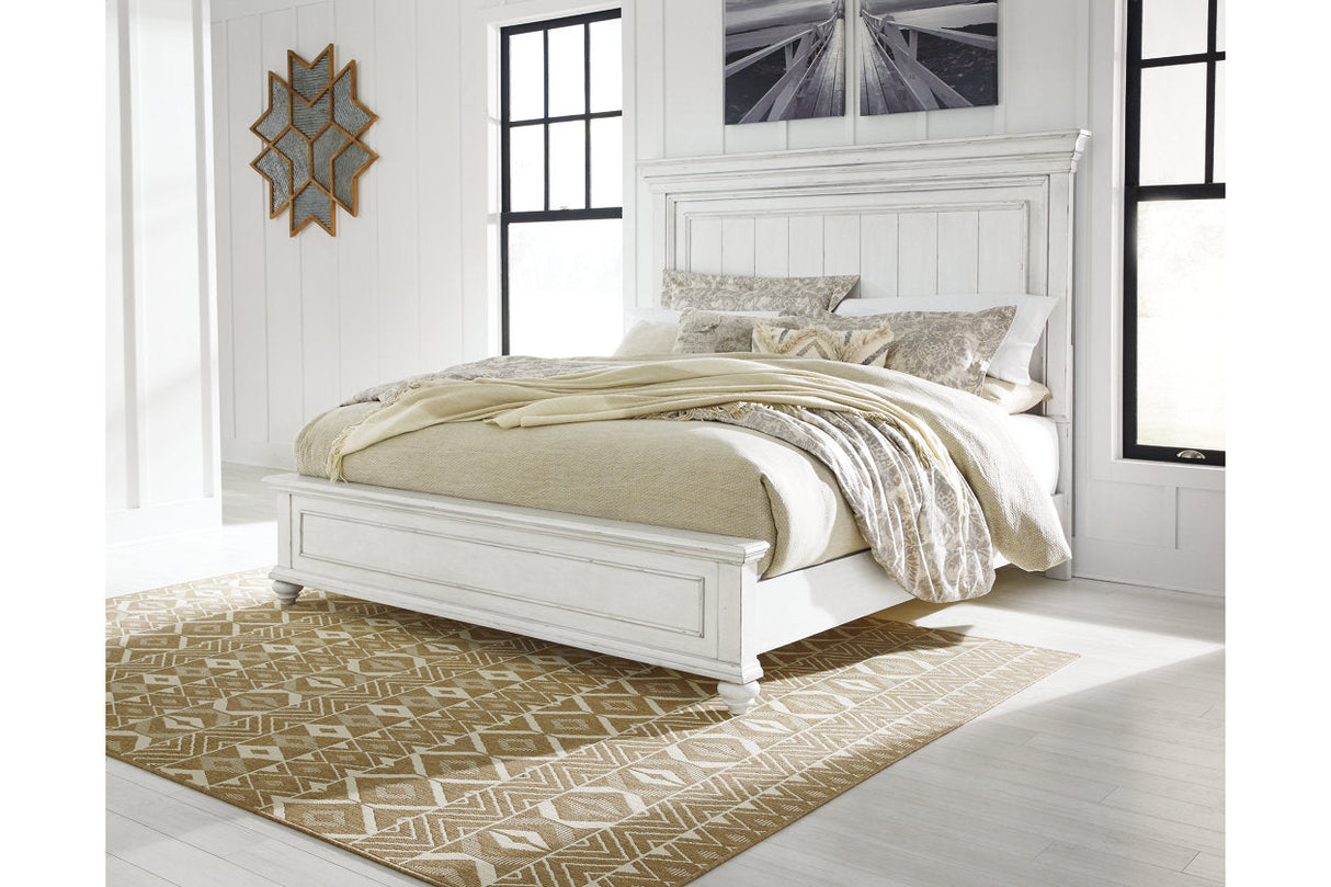 Kanwyn Whitewash California King Panel Bed