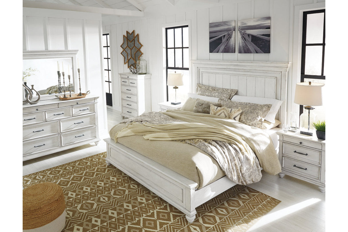 Kanwyn Whitewash California King Panel Bed