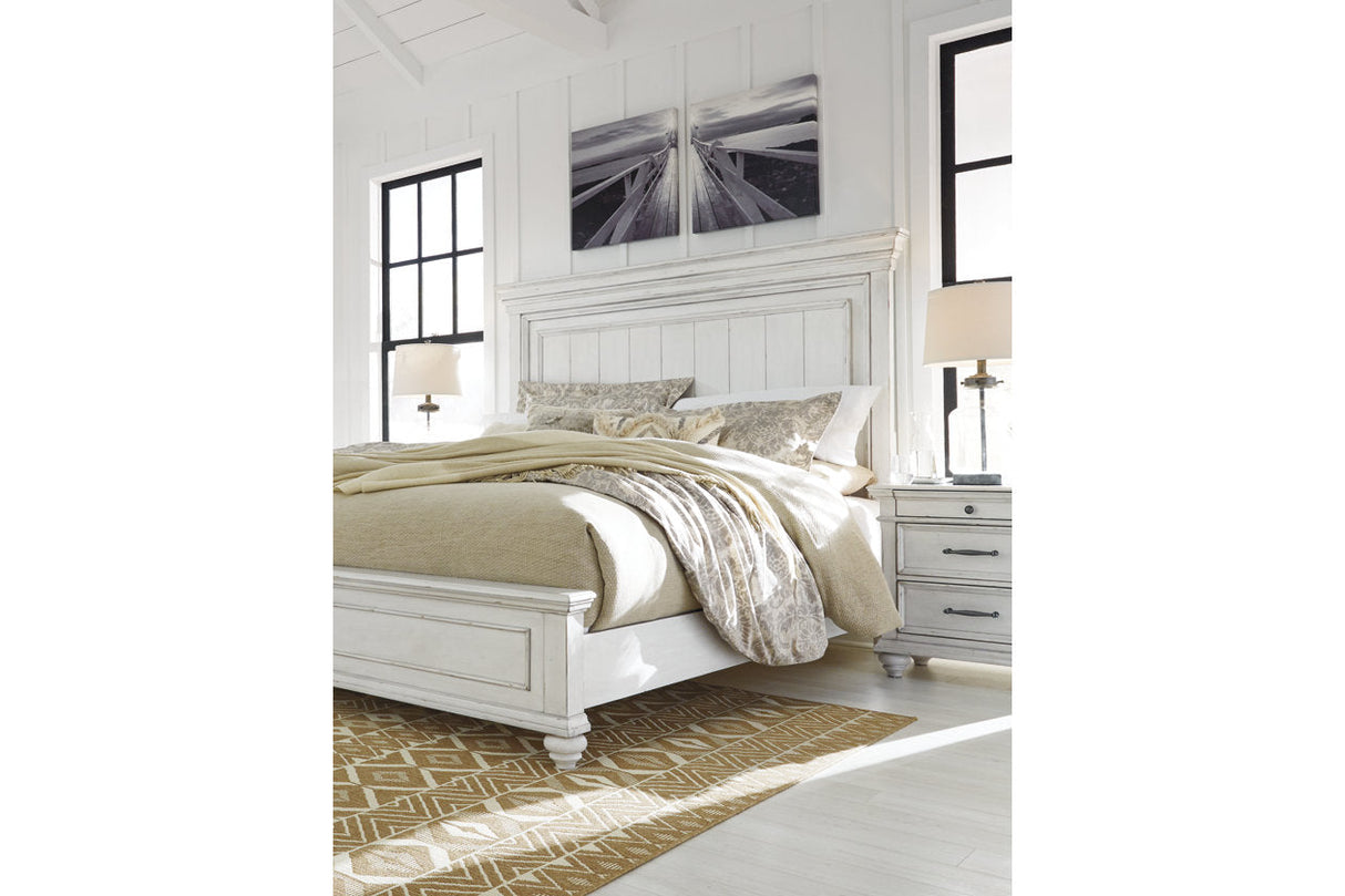 Kanwyn Whitewash California King Panel Bed