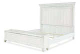 Kanwyn Whitewash California King Panel Bed with Storage Bench