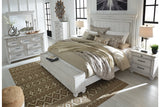 Kanwyn Whitewash King Panel Bed with Storage Bench