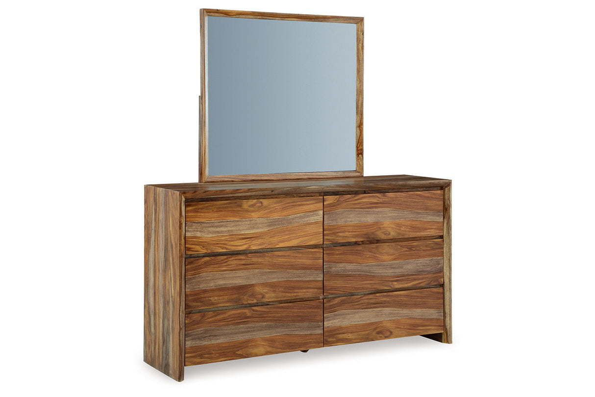 Dressonni Brown Dresser and Mirror