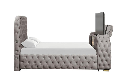 Royal Grey Queen Platform Bed by New Era Innovations at Eve Furniture
