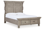 Harrastone Gray Queen Panel Bed