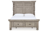 Harrastone Gray Queen Panel Bed