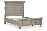 Harrastone Gray Queen Panel Bed