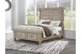 Harrastone Gray Queen Panel Bed