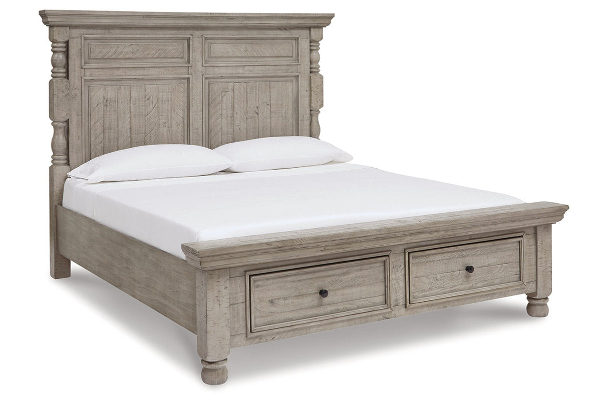 Harrastone Gray King Panel Bed