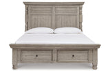 Harrastone Gray King Panel Bed