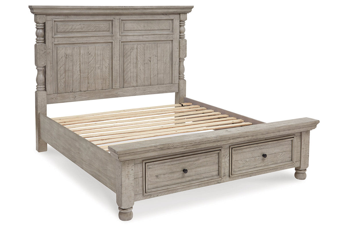 Harrastone Gray King Panel Bed