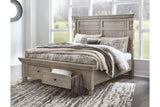 Harrastone Gray King Panel Bed