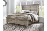 Harrastone Gray King Panel Bed