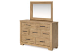 Galliden Light Brown Dresser and Mirror